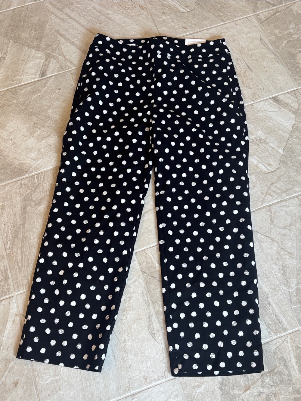 Chico's NWT So Slimming Brigitte Black Polka Dot Ankle Pants